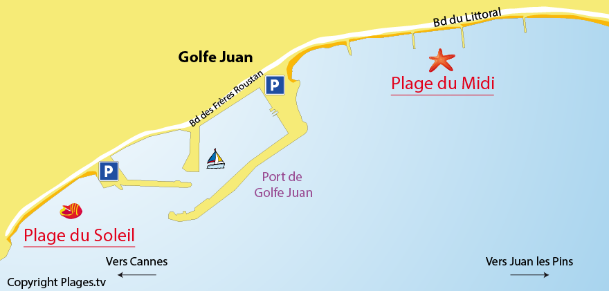 Plages Golfe Juan (06) - Station balnéaire de Golfe Juan - Alpes