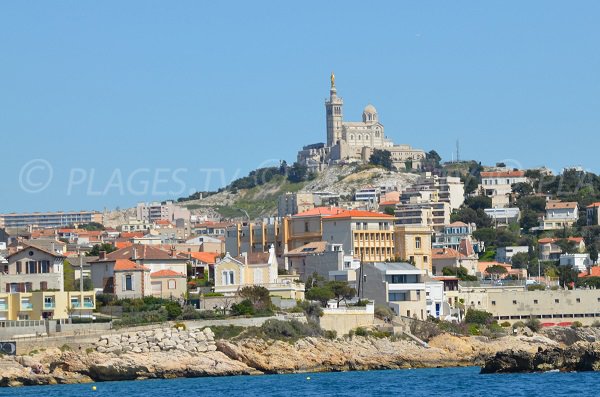 Notre Dame de la Garde et quartier de Malmousque à Marseille