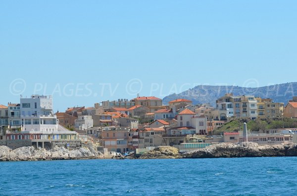 Quartier de Malmousque de Marseille vue depuis la mer