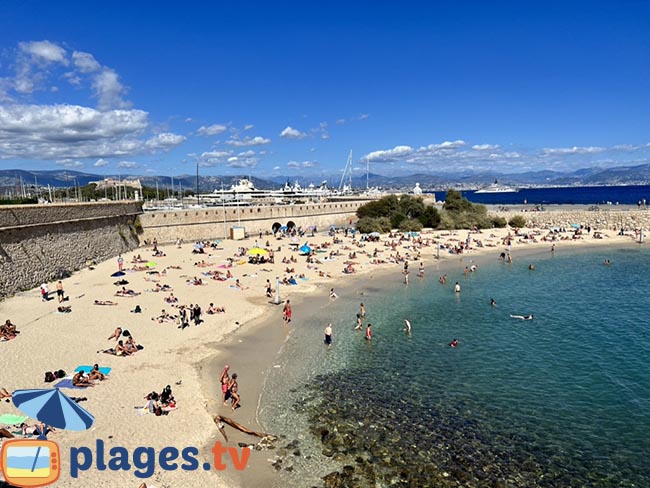 A beach in the center of Antibes