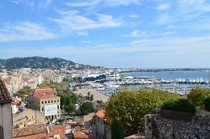 Cannes - view on the port and the Croisette from Suquet