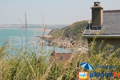 Audinghen in France and view on Wissant Bay