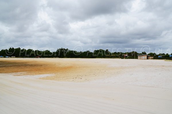 Plage au bord du bassin de baignade de Lanton