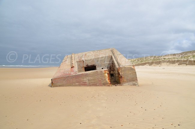 Una blockhaus sulla spiaggia di Lacanau-Océan