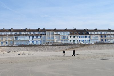 Seaside front of Fort Mahon in France