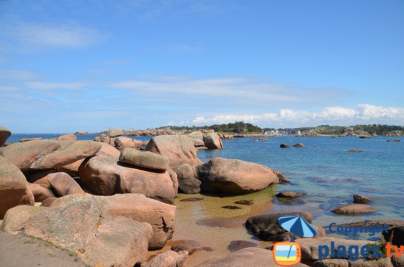 Cote de Granit Rose sur l'ile Renote en Bretagne