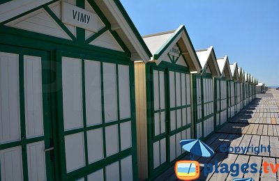 Cabines de bains sur la plage de Cayeux sur Mer