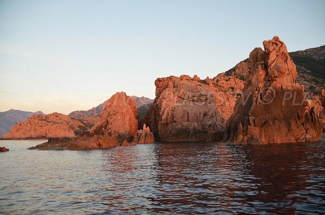 Calanche of Piana at sunset