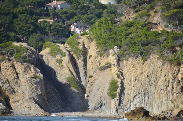 Photo de la plage de galets de la calanque des Athénors