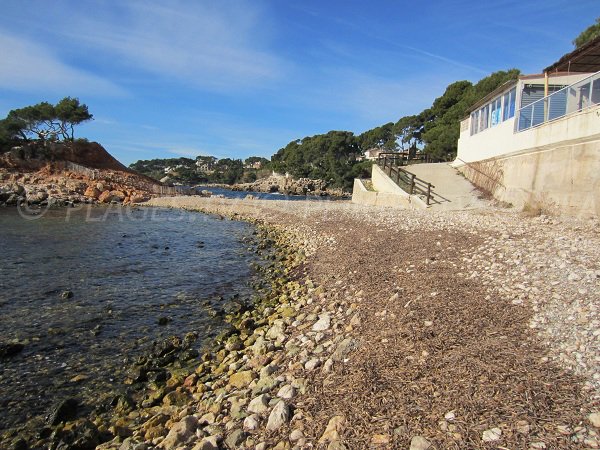 Capelan beach of Bandol in winter