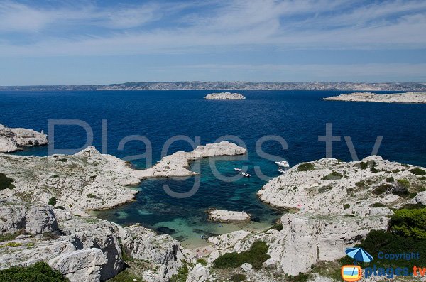 Photo de la calanque de la Crine sur les iles de Frioul