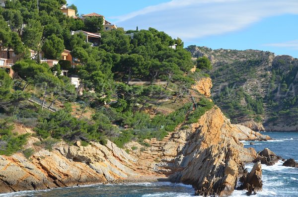 Wild beach on the blue coast - France