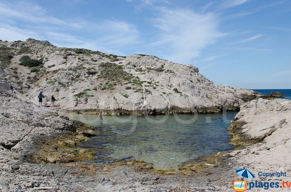 Calanque sur le sentier des Astragales à Frioul