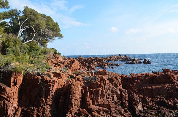 Sentier du littoral pour se rendre à la calanque du Fournas - Saint Raphaël