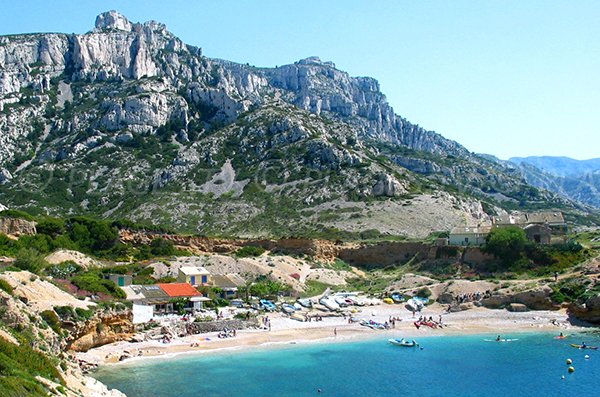 Beach in the calanque of Marseilleveyre - France