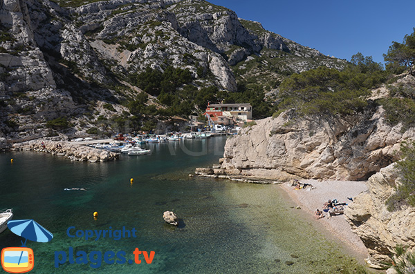 Beach in the calanque of Morgiou in France