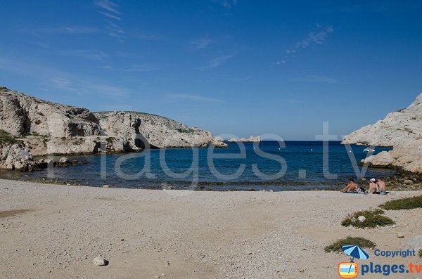 Beach in the calanque of Morgiret in Frioul - France
