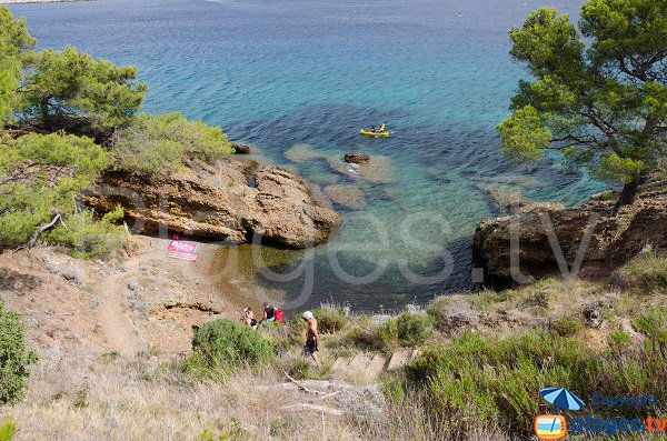 Plage dans la calanque de Plageolle sur l'ile Verte