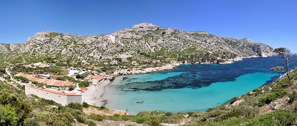 Overview of Sormiou calanque in France