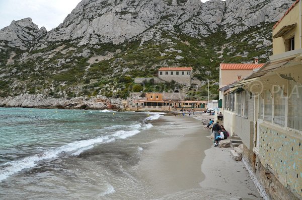 Sand beach in the calanque of Sormiou - France