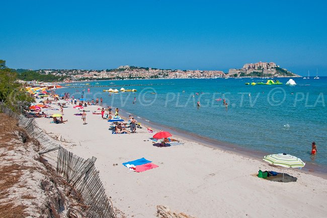 Calvi Plage avec sa citadelle