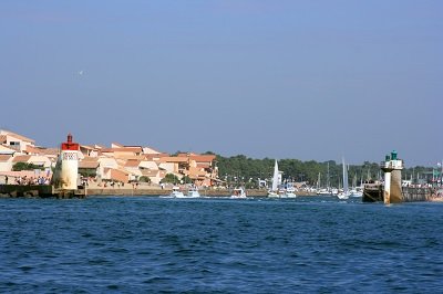 Capbreton et its port  from the sea - France