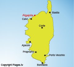 Location of Algajola in Corsica