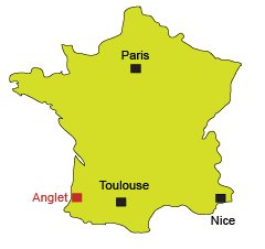 Map of Anglet in France
