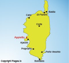 Localisation d'Appietto en Corse dans le golfe de Lava