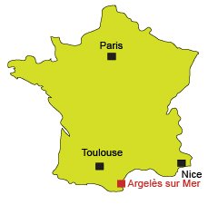 Location of Argelès sur Mer in France