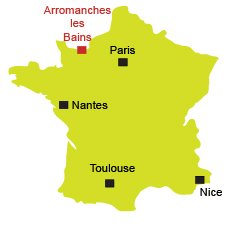 Location of Arromanches les Bains in Normandy