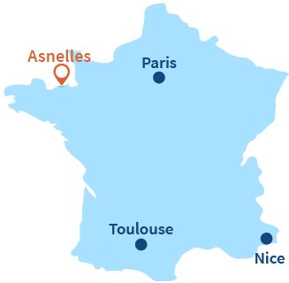 Location of Asnelles in Normandy