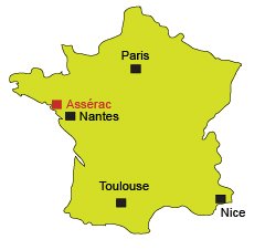 Localisation d'Assérac dans la Loire Atlantique