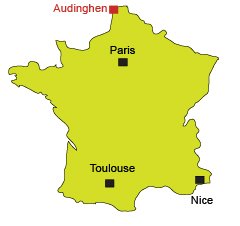 Location of Audinghen in France