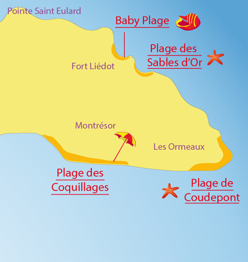 Carte de la plage Baby sur l'Ile d'Aix