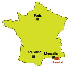 Location of Bandol in France