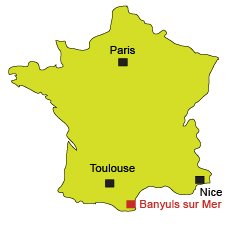 Location of Banyuls sur Mer in France