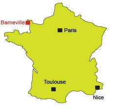 Map of Barneville Carteret in France