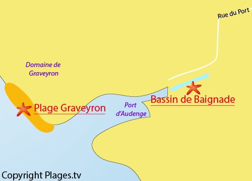 Carte du bassin de baignade d'Audenge