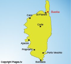 Location of Bastia in Corsica