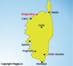 Location of Belgodère in Corsica