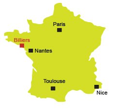 Localisation de Billiers en Bretagne