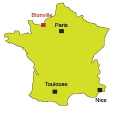 Location of Blonville sur Mer in Normandy - France