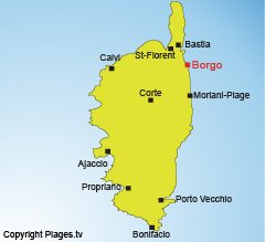 Location of Borgo in Corsica