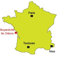 Location of Boyardville in Oleron in France