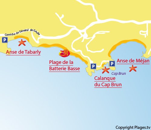 Map of Calanque Cap Brun in Toulon