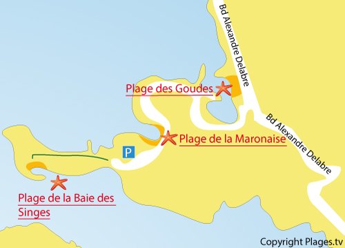 Carte de la calanque de la Maronaise à Marseille