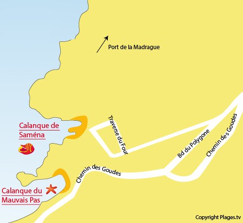 Map of Calanque du Mauvais Pas in Marseille