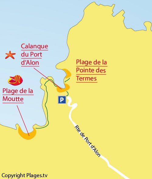 Plan de la calanque du Port d'Alon à St Cyr sur Mer