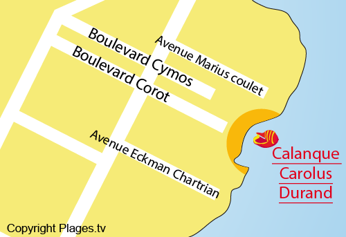 Map of the Carolus Durand Calanque in Saint Aygulf